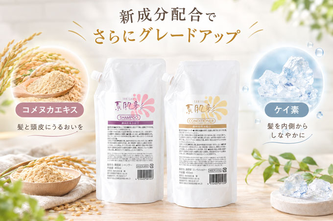 新成分 コメヌカエキスとケイ素のイメージ