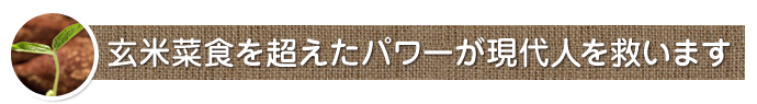 玄米菜食を超えたパワーが現代人を救います